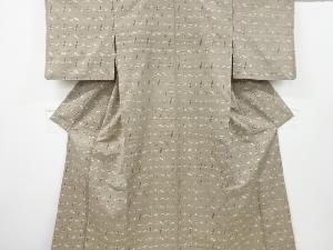 アンティーク　絣柄織り出し手織り節紬着物